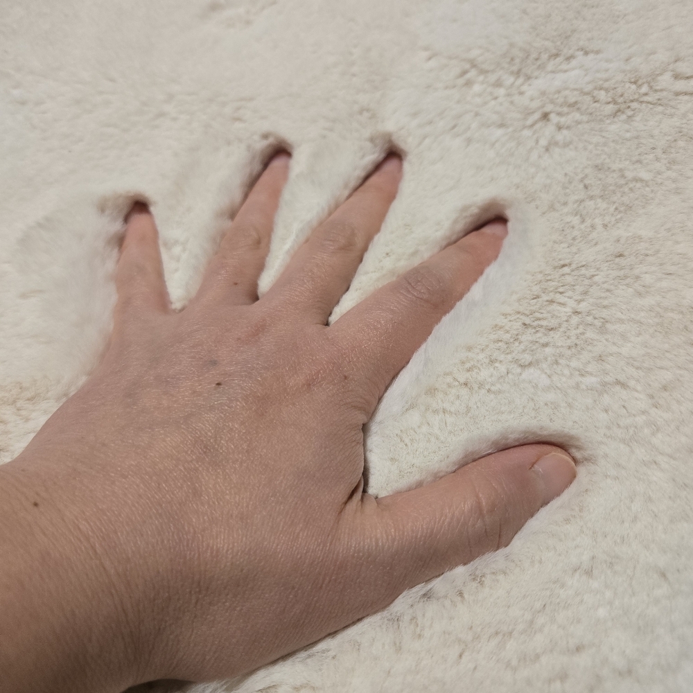 Faux Fur Rectangle Rug, Ivory - Picture 12 of 12